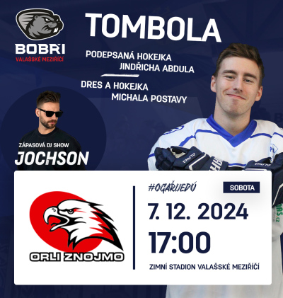 HC Bobři - Orli Znojmo, zápasová DJ show i hokejová tombola